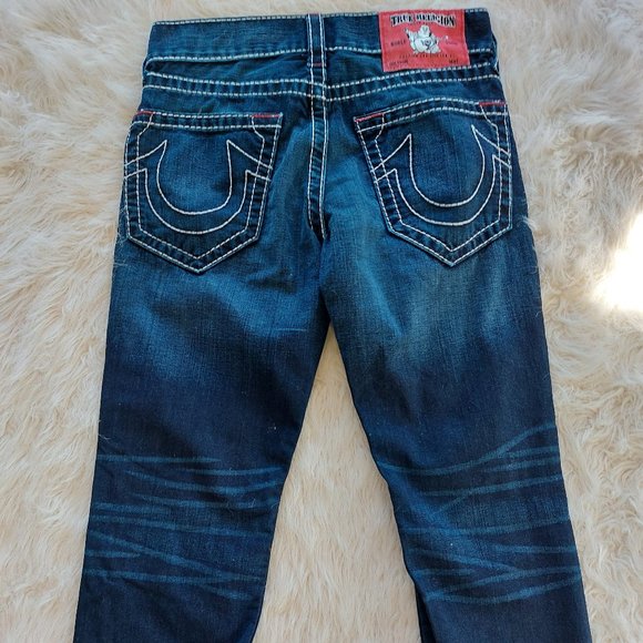 True Religion Women's Straight Leg Mid Rise Thick Stitches Denim Jeans Size: 29 - Picture 4 of 14